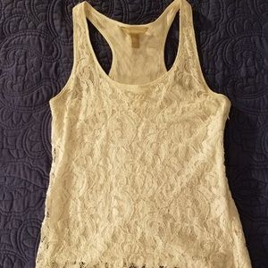 Banana Republic White Lace Racerback Tank